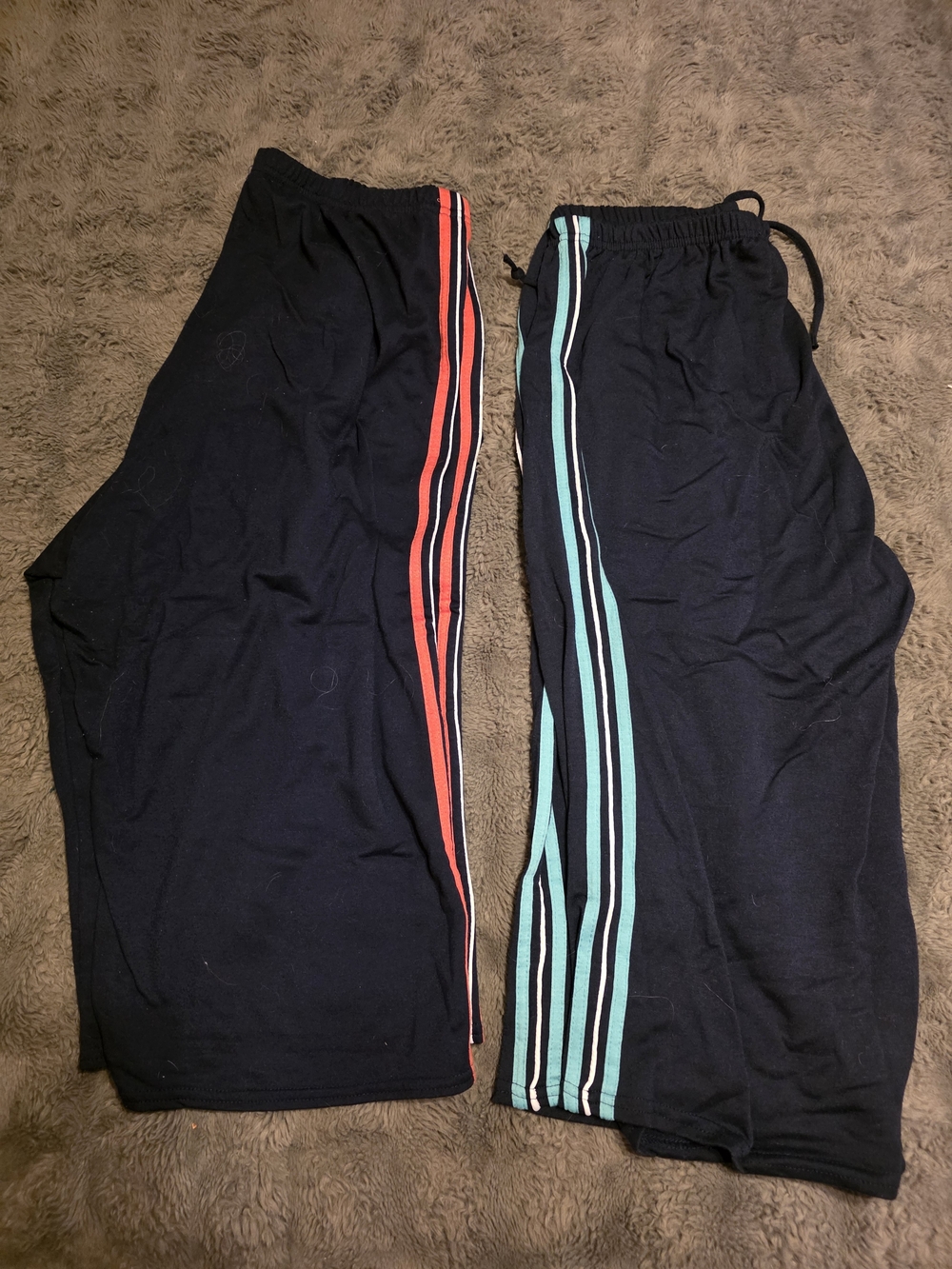 Women’s Black Track Joggers with Side Stripe — Available in Red or Teal